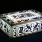 12"x8"x4" Marble White Jewelry Lidded Box Lapis Marquetry Floras Veterans Gift