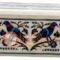 12"x8"x4" Marble White Jewelry Lidded Box Lapis Marquetry Floras Veterans Gift