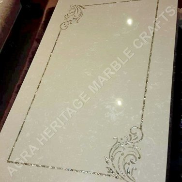 6'x3' White Marble Italian Dining Top Table Mother of Pearl Inlaid Decor E949B