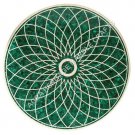 24" Marble Round Geometrical Work Coffee Console Table Top Malachite Inlaid E893