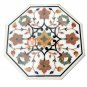 24" Marble White Coffee Outdoor Table Top With Stand Multi Inlay Home Decor E541