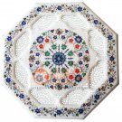 18" Modern Marble Coffee Center Top Table Filigree Marquetry Inlaid Decor E481