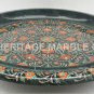 20" Black Marble Round Serving Bowl Inlay Floral Arts Kitchen Home Decor H5760B