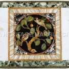 4'x2' White Marble Conference Table Top Bird Mosaic Inlay Outdoor Decor H5122