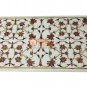 48"x24" White Marble Table Top Marquetry Cranealian Pietra Dure Home Decor