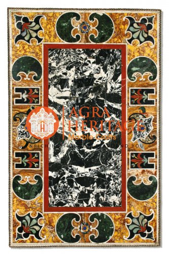 Marble Outdoor Decorative Table Top Pietra Dura Inlay Hallway Center Gift E1594