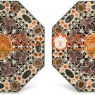 Set of Two Marble Dining Table Top Pietra Dura Inlay Hard Stone Furniture E1611 Set of Two Marble Dining Table Top Pietra Dura Inlay Hard Stone Furniture E1611