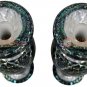 15" Marble Inlay Flower Vase Pair Pauashell Random Mosaic Design Christmas Gift