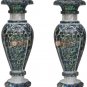15" Marble Inlay Flower Vase Pair Pauashell Random Mosaic Design Christmas Gift