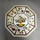 Marble Coffee Dining Table Top Fruit Inlay Marquetry Arts Hallway Decor H3973