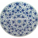Marble Round Coffee Table Top Lapis Lazuli Stone Inlay Halloween Furniture H3019