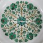 Marble Dry Fruit Bowl Malachite Floral Inlay Pietradure Kitichen Art Gifts H1402