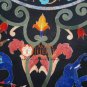 Black Marble Round Dining Table Top Pietra Dura Inlay Design Hallway Decor H451