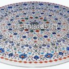 White Marble Top Coffee Table Malachite Marquetry Inlay Occasionally Decor H3179