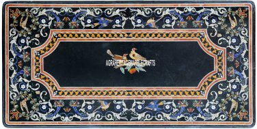Exclusive Marble Dining Table Top Pietradura Inlay Occasional Decorative H3858