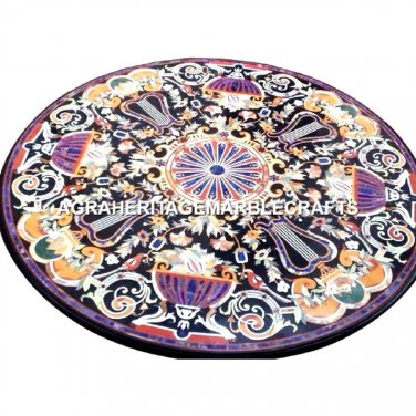 White Outdoor Dining Table Top Marquetry Inlaid Pietradure Furniture Decor H3008
