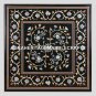 Black Marble Square Coffee Dining Side Top Table Mosaic Inlay Patio Decor H4422