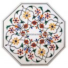 White Marble Coffee Table Top Hakik Inlay Marquetry Arts Best Decorative H492