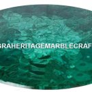 Marble Coffee Table Top Malachite Gem Marquetry Collectible Haloween Decor H2459