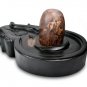Black Marble Stone Yoni Base Shiva Lingam Handmade Sculpture Temple Decor E1369