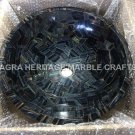 Round Marble Wash Basin Gorgeous Inlaid Stone Interior Gift Bathroom Decor E418