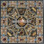 Black Marble Square Side Table Scagliola Inlay Arts Unique Hallway Decor H4030