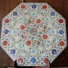 15" Decorative Marble Octagon Tiles Marquetry Inlay Floral Art Floor Decor E1019
