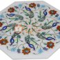 12" Marble Wall Tile Inlay Peacock Marquetry Multi Stone Design Columbus Gifts