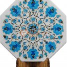 12" Marble Wall Decor Tile Turquoise Inlay Marquetry Floral Art Christmas Gifts 12" Marble Wall Decor Tile Turquoise Inlay Marquetry Floral Art Christmas Gifts