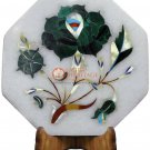 6"x6" Marble White Handmade Wall Tile Malachite Inlay Floral Living Room Decor