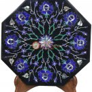 12"x12" Marble Black Wall Tile Lapis Marqutery Floral Art Decorative Living Room