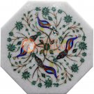 12" Marble Handmade Wall Decor Tile Pauashell Inlaid Floral Design Veterans Gift