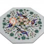 12" Marble Handmade Wall Decor Tile Pauashell Inlaid Floral Design Veterans Gift