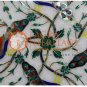 12" Marble Handmade Wall Decor Tile Pauashell Inlaid Floral Design Veterans Gift