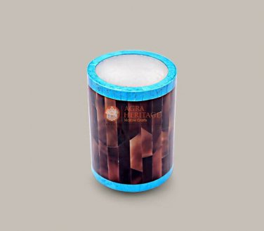 Unique Marble Pens Organizer Holder Decorative Stone Inlaid Office Table Decor