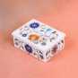 Marble White Jewelry Customize Box Lapis Inlaid Multi Stone Floral Design Decor