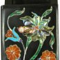 1.5"x2" Black Jewelry Organizer Box Pauashell Floral Marquetry Art Veterans Gift
