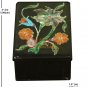 1.5"x2" Black Jewelry Organizer Box Pauashell Floral Marquetry Art Veterans Gift