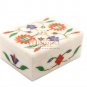 4"x3"x2" Marble White Jewelry Vintage Box Carnelian Maruqtery Floral Art Gifts