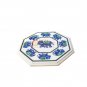 12"x12" Marble White Top Custom Table Lapis Elephant Inlaid Design Garden Decor