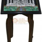 12"x12" Marble Black Side Table Top Inlay Taj Mahal Stone Art Living Room Decor 12"x12" Marble Black Side Table Top Inlay Taj Mahal Stone Art Living Room Decor
