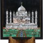 12"x12" Marble Black Side Table Top Inlay Taj Mahal Stone Art Living Room Decor