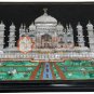 12"x12" Marble Black Side Table Top Inlay Taj Mahal Stone Art Living Room Decor