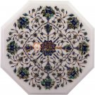 12"x12" White Corridor Table Pauashell Floral Marquetry Design Living Room Decor 12"x12" White Corridor Table Pauashell Floral Marquetry Design Living Room Decor