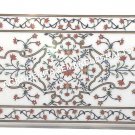 4'x2' White Marble Dining Large Table Top Marquetry Inlay Christmas Decor H4336 4'x2' White Marble Dining Large Table Top Marquetry Inlay Christmas Decor H4336
