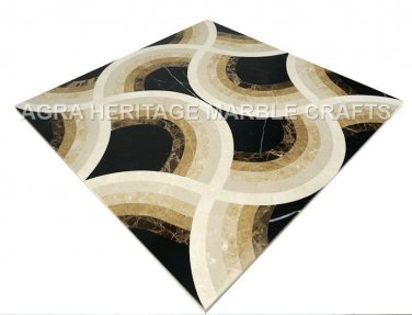 36" Living Room Marble Table Top Elegant Inlay Work Dining Hallway Decor H4997B