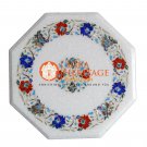 18" Marble Coffee Center Table Top Floral Inlay Marquetry Furniture Decor H013