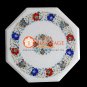 18" Marble Coffee Center Table Top Floral Inlay Marquetry Furniture Decor H013