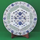 Marble Round Plate Lapis Lazuli Grill Inlay Home Occasional Decorative H4527
