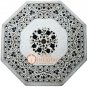 18"x18" Marble White Counter Top Table Lapis Floral Gemstone Patio Arts Decor